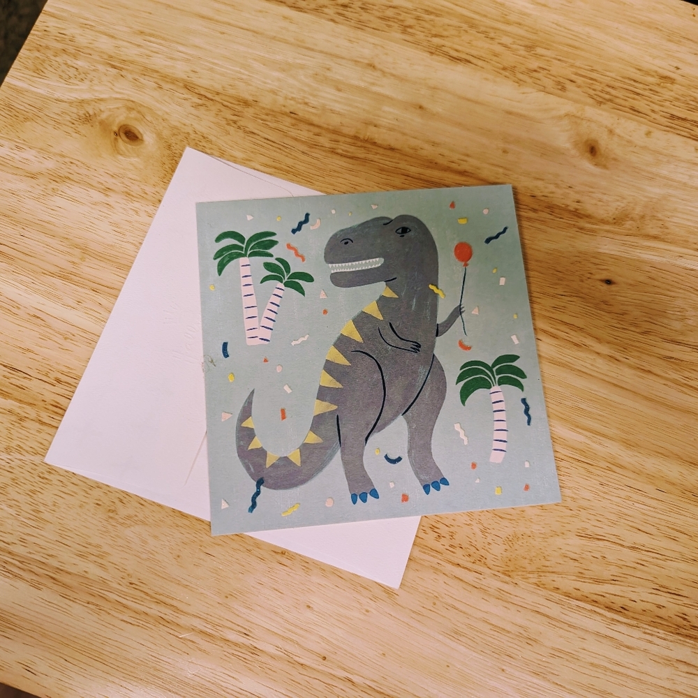 Greeting card birthday dinosaur